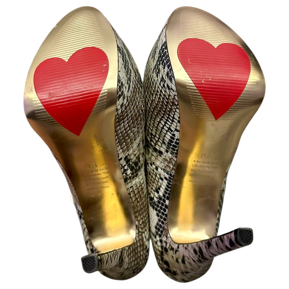 Luichiny Sexy Snakeskin Stiletto 5.5" Mary Jane Platform Heel Tilda 8.5M Retro - Picture 9 of 9